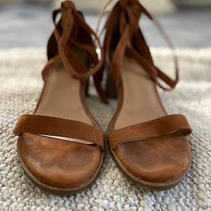 Suede Lace-up Strap Heels